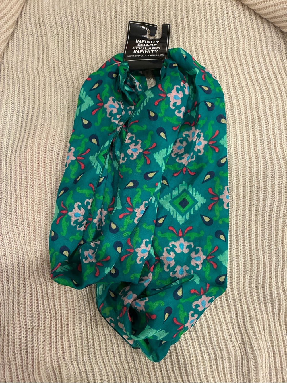 Infinity Scarf - Teal Floral Print
